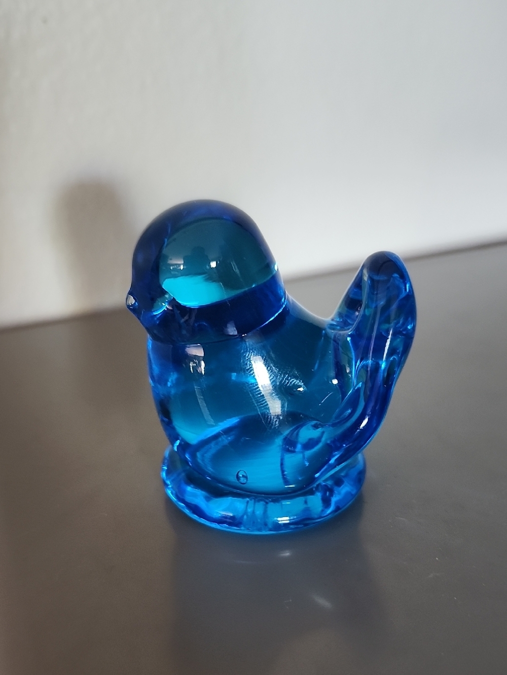 Leo Ward 1992 Signed "Blue Bird Of Happiness " Glass Bird Figurine